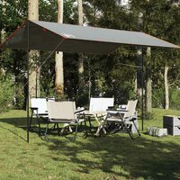 Kampeerluifel waterdicht 400x294 cm grijs en oranje 3