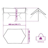 Kampeerluifel waterdicht 460x305x210 cm groen 9