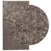 Vloerkleed ISTAN hoogpolig glanzend 80x150 cm grijs 3