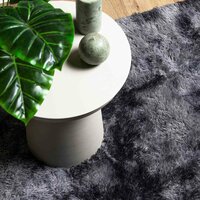 Hoogpolig vloerkleed NAVARRA 120x120 cm polyester donkergrijs 8