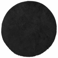 Hoogpolig vloerkleed NAVARRA 100x100 cm polyester zwart 2