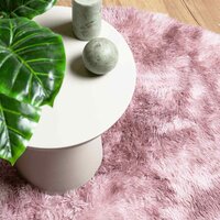 Hoogpolig vloerkleed NAVARRA 100x100 cm polyester stoffig roze 8
