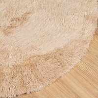 Hoogpolig vloerkleed NAVARRA 120x120 cm polyester beige 4