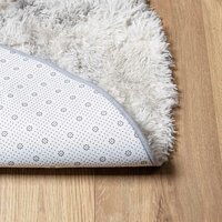 Hoogpolig vloerkleed NAVARRA 120x120 cm polyester lichtgrijs 6