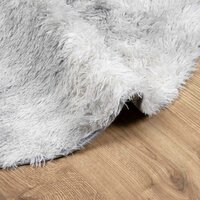 Hoogpolig vloerkleed NAVARRA 160x160 cm polyester lichtgrijs 5