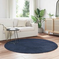 Hoogpolig vloerkleed NAVARRA 160x160 cm polyester marineblauw 3