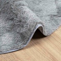 Hoogpolig vloerkleed NAVARRA 160x160 cm polyester zilvergrijs 5