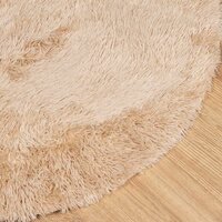 Hoogpolig vloerkleed NAVARRA 200x200 cm polyester beige 4