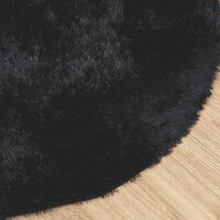 Hoogpolig vloerkleed NAVARRA 200x200 cm polyester zwart 4