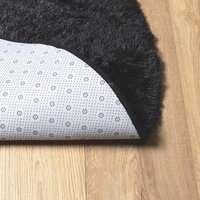 Hoogpolig vloerkleed NAVARRA 200x200 cm polyester zwart 6