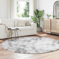 Hoogpolig vloerkleed NAVARRA 200x200 cm polyester lichtgrijs 3