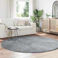 Hoogpolig vloerkleed NAVARRA 200x200 cm polyester zilvergrijs 3