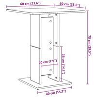 Bistrotafel 60x60x75 cm bewerkt hout grijs sonoma eikenkleurig 8