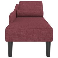 Chaise longue met kussens stof wijnrood 4