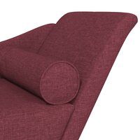 Chaise longue met kussens stof wijnrood 6