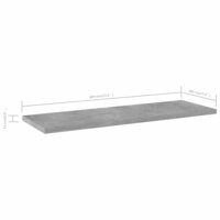 Wandschappen 4 st 60x20x1,5 cm spaanplaat betongrijs 5