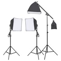 Fotostudioset met verlichtingsset, achtergrond en reflector 3