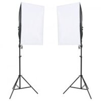 Fotostudioset met verlichtingsset, achtergrond en reflector 2