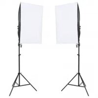 Fotostudioset met verlichtingsset, achtergrond en reflector 2