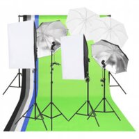 Fotostudioset met verlichtingsset, achtergrond en reflector 2