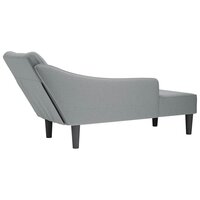 Chaise longue met rechterarmleuning stof lichtgrijs 6