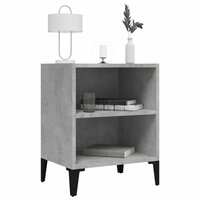 Nachtkastje met metalen poten 40x30x50 cm betongrijs 3