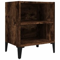 Nachtkastje met metalen poten 40x30x50 cm gerookt eikenkleurig 2