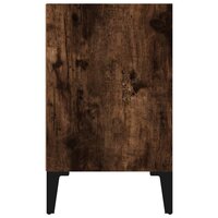 Nachtkastje met metalen poten 40x30x50 cm gerookt eikenkleurig 4