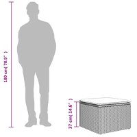 Tuinkruk met kussen 55x55x37 cm poly rattan zwart 6