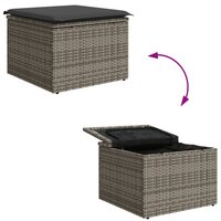 Tuinkruk met kussen 55x55x37 cm poly rattan grijs 7