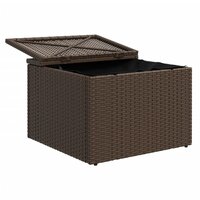 Tuinkruk met kussen 55x55x37 cm poly rattan bruin 7
