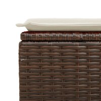 Tuinkruk met kussen 55x55x37 cm poly rattan bruin 8