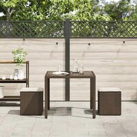 Tuinkrukken met kussens 2 st 40x40x43 cm poly rattan bruin 3