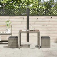Tuinkrukken met kussens 2 st 40x40x43 cm poly rattan grijs 3