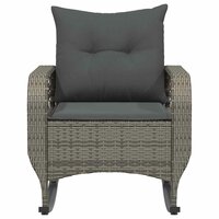 Tuinschommelstoel met kussens poly rattan grijs 4