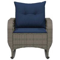 Tuinschommelstoel met kussens poly rattan grijs 4