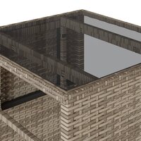 3-delige Bistroset met kussens poly rattan grijs 9