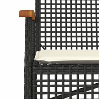 Tuinbank met kussen poly rattan en acaciahout zwart 8