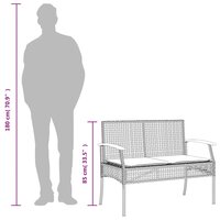 Tuinbank met kussen poly rattan en acaciahout zwart 9