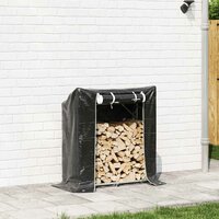 Haardhoutrek met regenhoes 100,5x40,5x110,5 cm staal 3