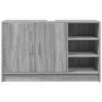 Wastafelkast 90x29x55 cm bewerkt hout grijs sonoma eikenkleurig 4
