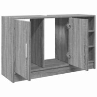 Wastafelkast 90x29x55 cm bewerkt hout grijs sonoma eikenkleurig 5