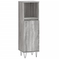 Badkamerkast 30x30x100 cm bewerkt hout grijs sonoma eikenkleur 2