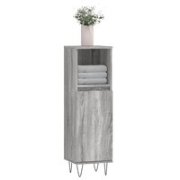 Badkamerkast 30x30x100 cm bewerkt hout grijs sonoma eikenkleur 3
