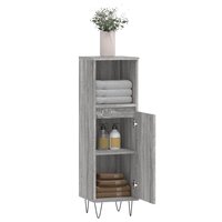 Badkamerkast 30x30x100 cm bewerkt hout grijs sonoma eikenkleur 4