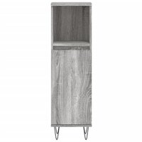 Badkamerkast 30x30x100 cm bewerkt hout grijs sonoma eikenkleur 5
