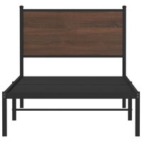 Bedframe zonder matras metaal bruin eikenkleurig 90x200 cm 5