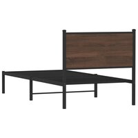 Bedframe zonder matras metaal bruin eikenkleurig 90x200 cm 7