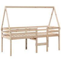 Hoogslaper met bedhuis massief grenenhout 80x200 cm 3