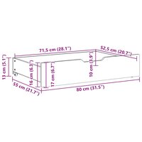 Bedlades 2 st 80x55x17 massief grenenhout wasbruin 8